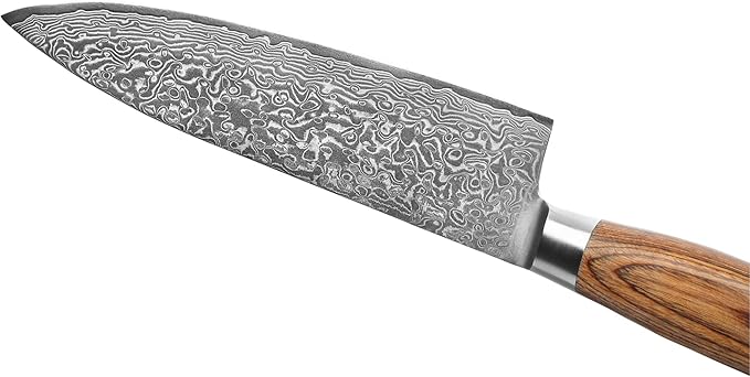 Wakoli EDIB Pro Damascus Chef Knife ??Japanese Style Kitchen Knife | 7.9-Inch Genuine Damascus Steel Blade with VG10 Core | Ergonomic Pakkawood Handle | Professional Cooking Tool