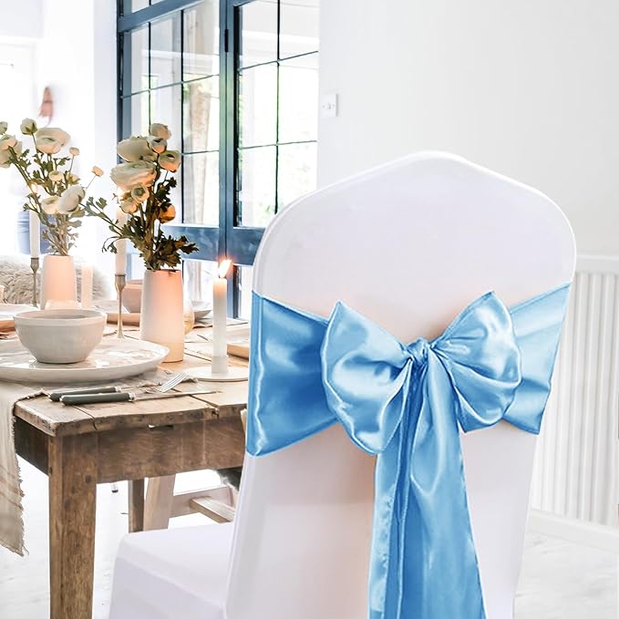 JEVIX 10 Pack Table Runner 12 X 108 Inch Silk Table Runner for Party,Wedding, Birthday, Banquets,Decoration(Blue)