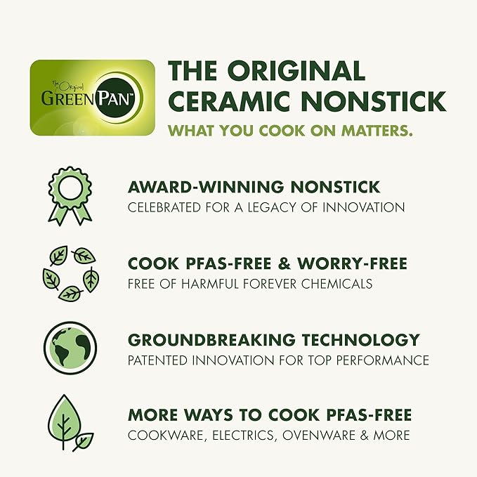 GreenPan Nonstick Reserve Pro 10 Piece Cookware Set, NSF Certified Ceramic, Hard Anodized PFAS-Free Pots & Pans Set with Lids, Stainless Steel Handles, Oven & Dishwasher Safe, Oyster Gray