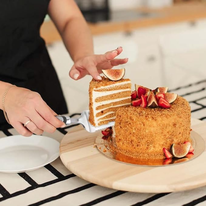 Pie Server & Cake Slicer Set with Gift Box Left Handed Friendly, Black Stainless Steel Set - Kitchen Essentials for Cutting & Serving Desserts, Lasagna-Great for Anniversary, Christmas - pie gadgets