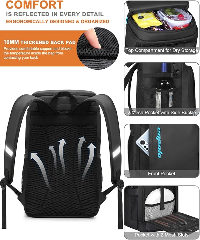Capolo Cooler Backpack Insulated Waterproof for Women Men,36/45 Cans Lunch Backpack Coolers Leak Proof Soft Cooler Bag Ice Chest for Camping Beach