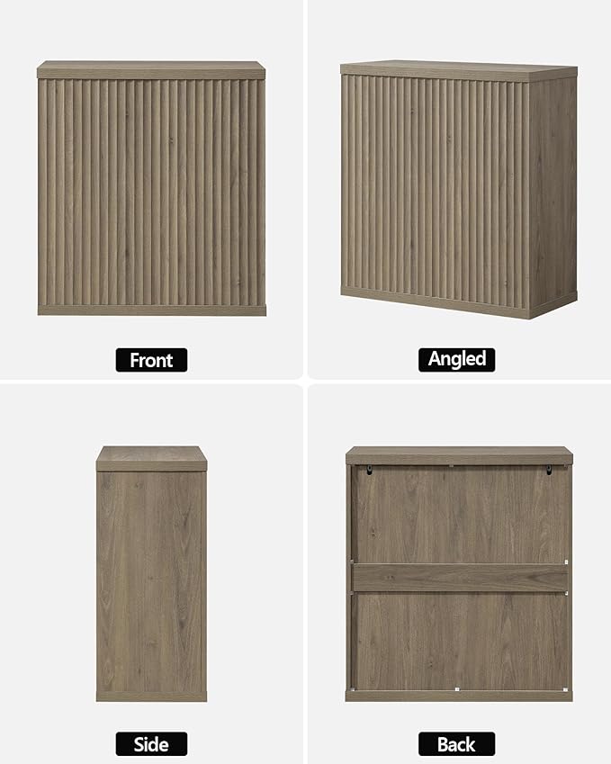 SICOTAS Buffet Cabinet with Storage Accent Sideboard Modern Credenza with Doors & Shelves Fluted Media Console Mid Century Coffee Bar Table for Living Room Kitchen Dining Room Hallway (4PCS)