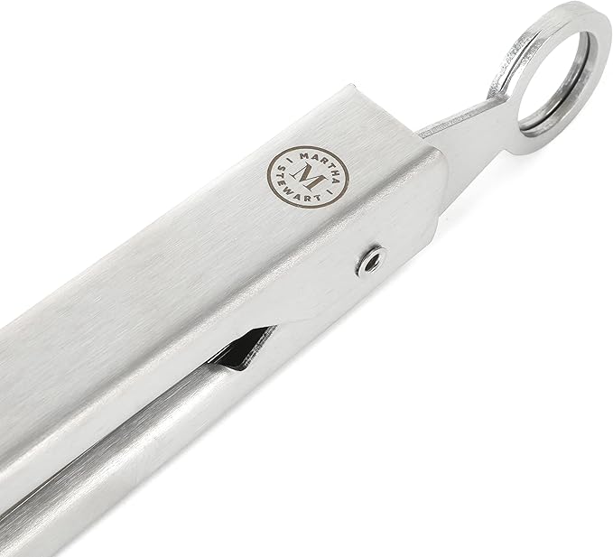 Martha Stewart Richburn 9-Inch Stainless Steel Kitchen Tongs ??Durable and Heat-Resistant Cooking and Serving Tool