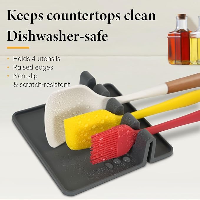 Removable Pot Handle Gray, Universal Pan Handle, Replacement for Pots and Pans, Fits All Cookware, Includes Spatula Rest & Drip Pad竊?Durable & Heat-Resistant