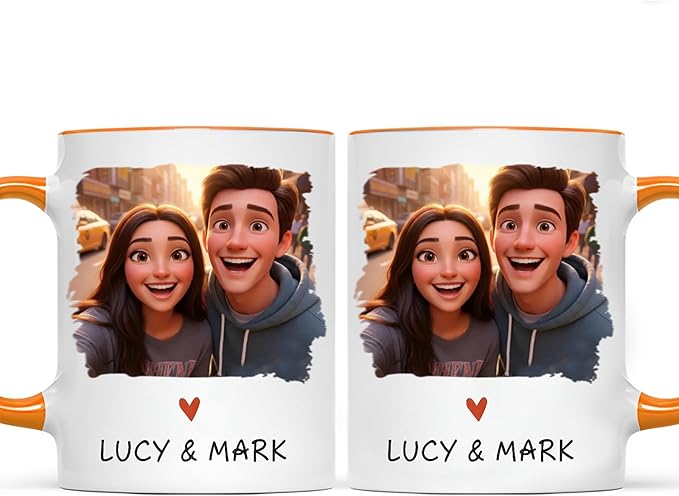 Custom Photo Coffee Mugs, Personalized Cartoon Portrait Mug From Photo, Personalized Mugs Couple With Multiple Styles Colors, Gifts Valentine Wedding Birthday Husband, Her, Him, Women 3