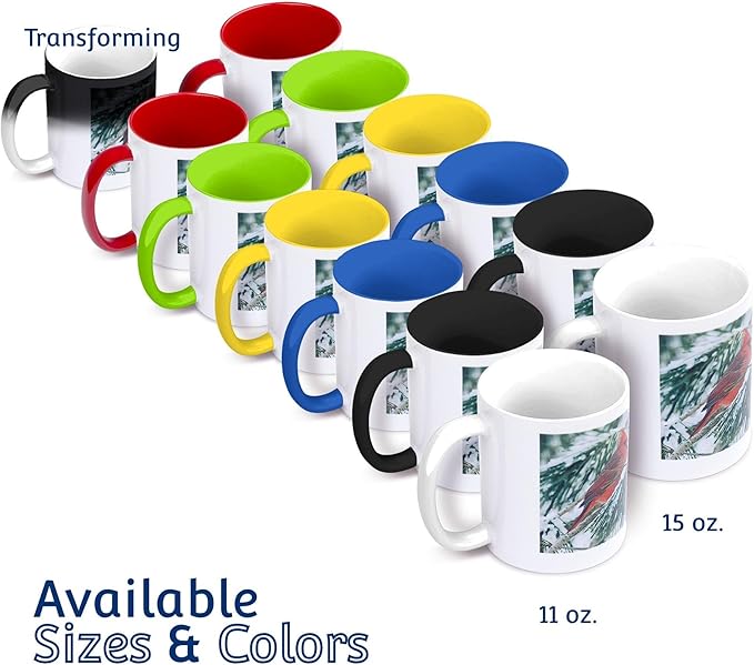 Custom Large Two-Tone Black Coffee Mug 15oz - Personalized Design Both Sides - Extra Big White & Black Ceramic Mug - Oversized Gift