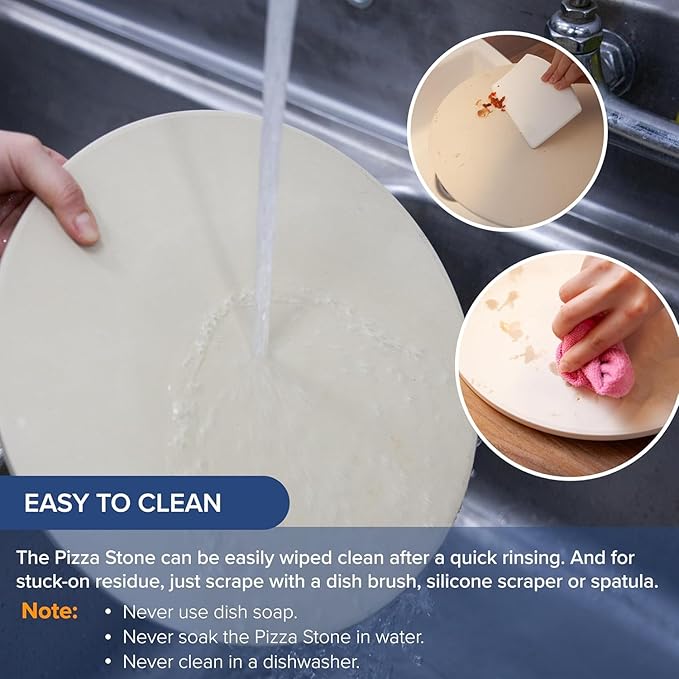 Nuwave 11.5 Inch Pizza Stone, New and Improved .47 Inch Thickness, Durable, Safe Baking Stone for Grill or Oven, Thermal Shock Resistant, Natural Cordierite Baking Stone, 1,472 °F Resistant, Round