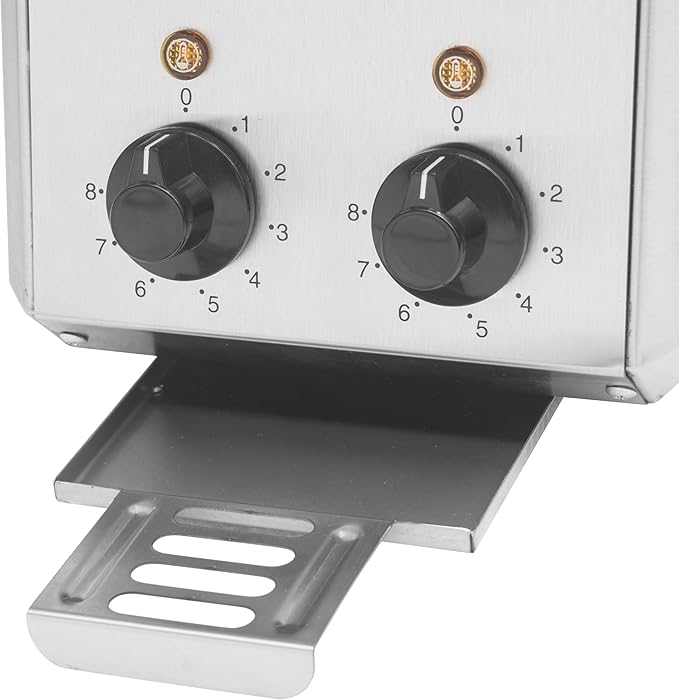 8 Inch Electric Sandwich Toaster, Polished Top and Bottom with SUS 304 Tongs, 8 Minutes Timer,Suitable for Home&Commercial Use. (Grey)