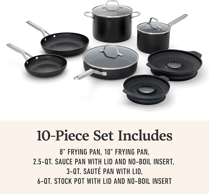Calphalon짰 Hard-Anodized Nonstick 10-Piece Cookware Set