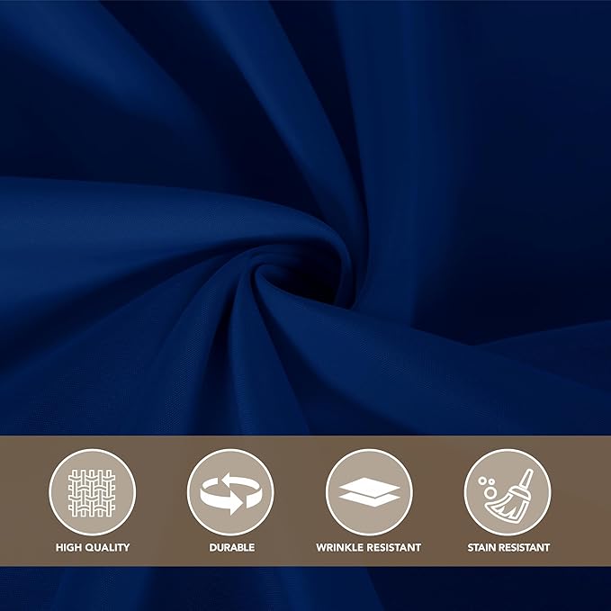sancua Navy Blue Round Tablecloths 108 Inch, 6 Pack - Circle Fabric Cloth Table Cloths for Wedding Party Banquet Birthday, Washable Polyester Table Cover (Fit 30-72 Inch Tables)