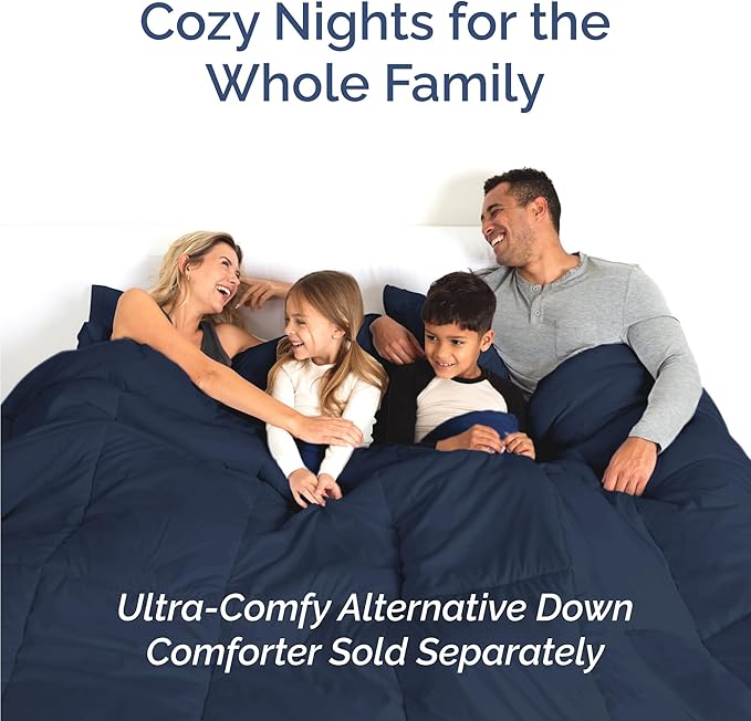 Full 6 Piece Sheet Set - Cooling and Breathable Bed Sheets - Hotel Luxury Bed Sheets for Women, Men, Kids & Teens - Bedding with Deep Pockets & Easy Fit - Soft and Wrinkle Free - Full Navy Blue Sheets