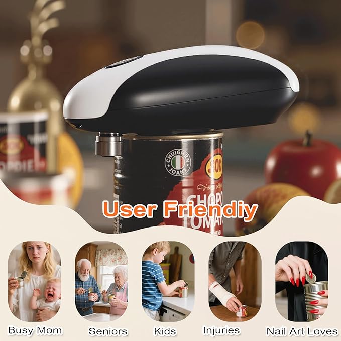 One-Touch Can Opener Electric with Rechargeable USB-C Fast Charge, The Popular Electric Can Openers for Senior, Kids, and Best Gift in Kitchen