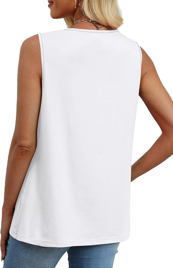 XIEERDUO Womens Tank Tops Sleeveless Lace Crochet Boho Tops Loose Fit Pleated Tunics Crewneck Summer Vacation Outfits Flowy