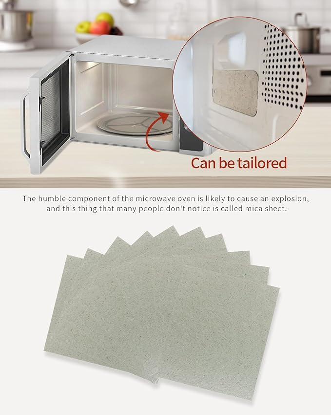 10 PCS Waveguide Cover, Universal Mica Sheet for Microwave Oven, Free Cutting According to The Required Size, 150X120mm, 10 Pack