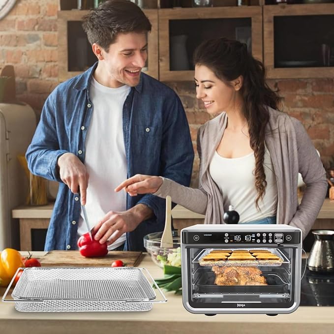 Air Fryer Oven Basket Replacement Baking Trays for Ninja Foodi DT251 DT201 Series Air Fryer Oven, Mesh Basket竊똀ir Fryer Accessories for Ninja Foodi 10-in-1 Smart XL Air Fry Oven