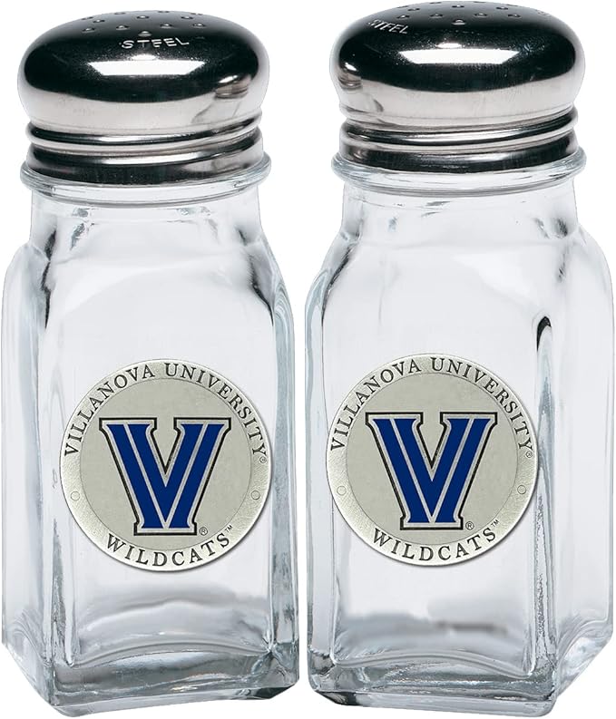 Heritage Pewter Villanova Salt and Pepper Shaker Set of 2 Bottles | Expertly Crafted Pewter Glass