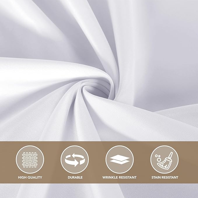 sancua White Round Tablecloths 90 Inch, 6 Pack - Circle Fabric Cloth Table Cloths for Wedding Party Banquet Birthday, Washable Polyester Table Cover (Fit 30-72 Inch Tables)