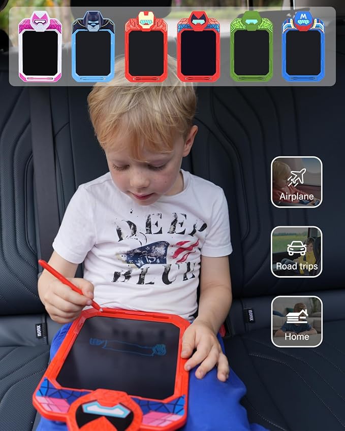 LCD Writing Tablet for Kids 10 Inch Spider Hero for Toddler 3 4 5 6 7 8 - Paint, Doodle Board, Drawing Pad - Travel Toys, Road Trip Car Activities, Birthday Christmas Gift Boys & Man
