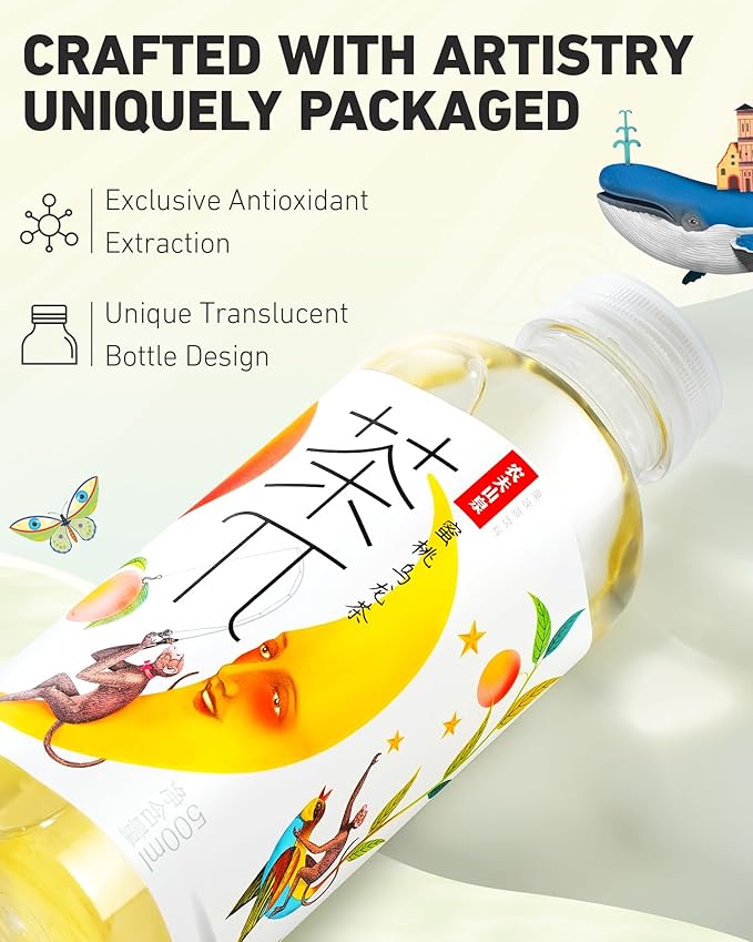 Tea PI Iced Tea ??Peach Oolong Tea Sweet Iced Fruit Tea Bottles, Real Juice, -16.9 fl oz, 500mL, 15 Pack