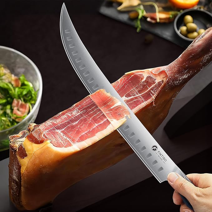 Carving Knifeï¼?1.6 Inch Brisket Slicing Knife, Japanese High Carbon Steel Butcher Knives with VG10 Steel Core & G10 Handle, Full Tang Ultra Sharp Meat Cleaver for BBQ, Turkey, Roast, Brisket