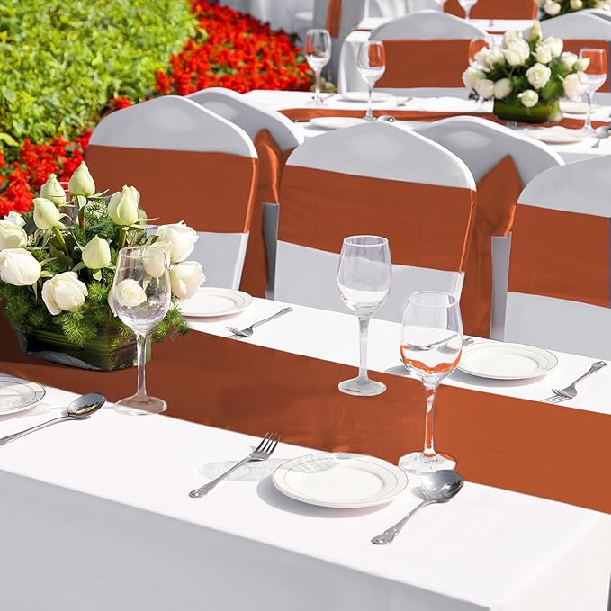 Bencailor 24 Pcs Multicolor Satin Table Runner Bulk 12 x 108 Inches Long Table Runners Bright Smooth Fabric Tablecloth for Wedding Banquet Birthday Valentines St Patrick's Day Party Decorations