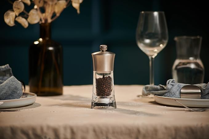 Cole & Mason Bromley Pepper Mill, 6" - Pepper Grinder with Ultra-Sharp Grinding Mechanism - Flavor-Enhancing Pepper Shaker - Refillable Mill with Adjustable Grinding - Acrylic, Pepper Mill