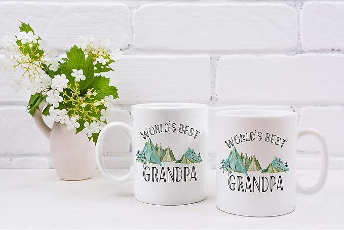 QASHWEY Grandpa Coffee Mug, Grandpa Gifts, BestGrandpa Mug, GrandpaCoffee Mugs Tea Cup Gifts for GrandpaPapa Dad Men, World?셲 Best GrandpaCoffee Cups Ceramic 11oz