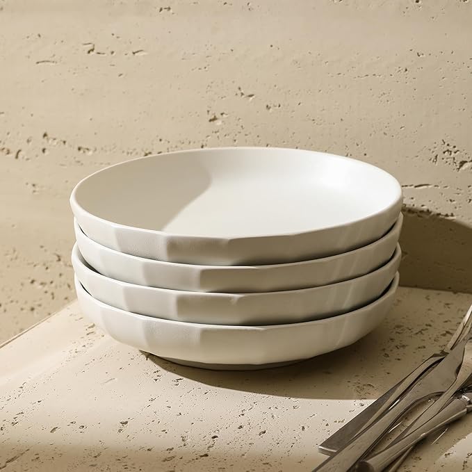 Stone Lain Rio 4-Piece Pasta Bowl Set Stoneware, Beige