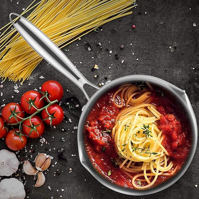 Tri-Ply Stainless Steel Sauce Pan with Steamer Basket & Strainer Glass Lid?밠ulti-Function Pot 2.5 QT- Modern Sleek Design?밪afe,Chemical-Free& Stylish Cookware?밬pgrade Your Kitchen with Healthy Cooking