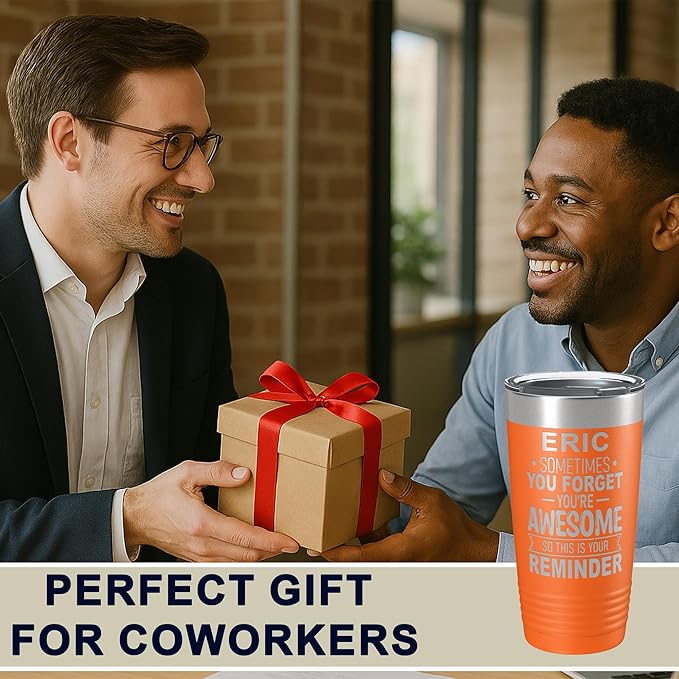 Personalized Inspirational Tumbler, Inspirational Gifts for Men Dad Father Wife Sister Women, Custom Birthday For Him Her, Customized You?셱e Awesome Tumbler, Teacher Coworker Gifts 20oz Orange