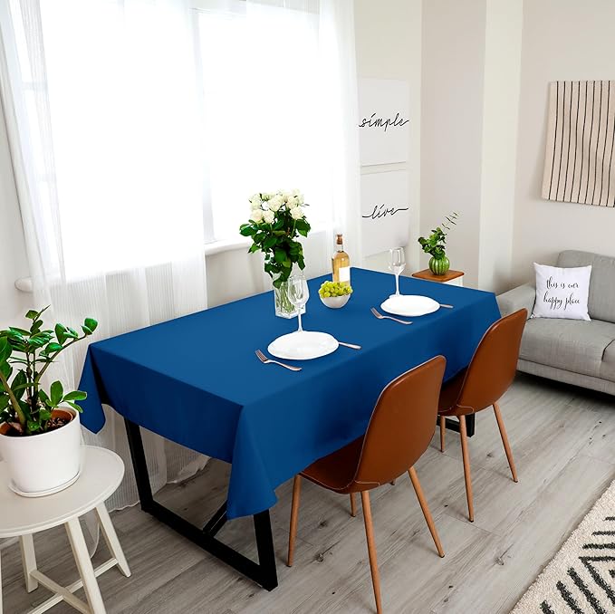Utopia Kitchen Rectangle Table Cloth 2 Pack(60x102 Inches, Royal Blue), Tablecloth Machine Washable, Polyester Table Cover for Dining, Buffet Parties, Picnics, Events, Weddings and Restaurants