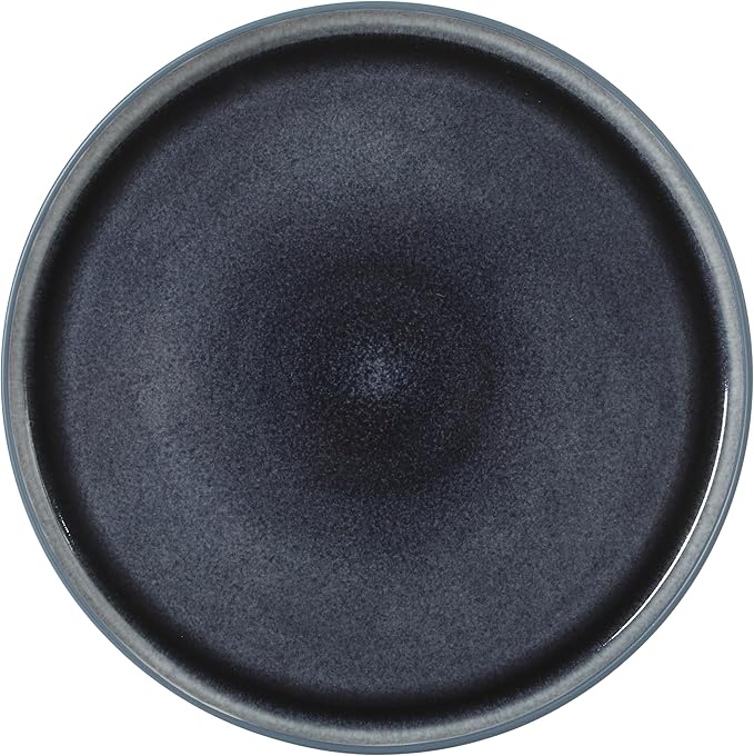 Gibson Elite Tahoe Sunset 12-Piece Reactive Stoneware Dinnerware Set ??Matte Exterior & Shiny Interior Plates and Bowls, Durable Everyday Dish Set, Microwave & Dishwasher Safe - Blue