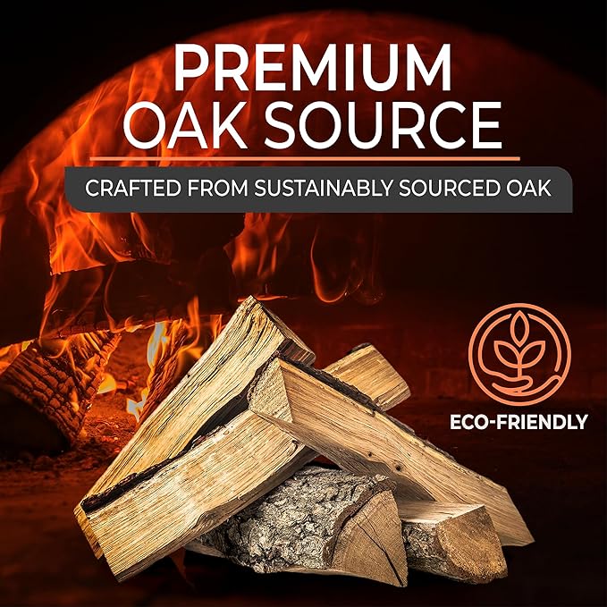 Kiln Dried Pizza Oven Wood 5-6 Inch Oak Logs ??12-14 lbs Mini Split Firewood with 10 Natural Fire Starters ??Cooking Wood for BBQ, Grilling, Smoking, and Outdoor Pizza Ovens