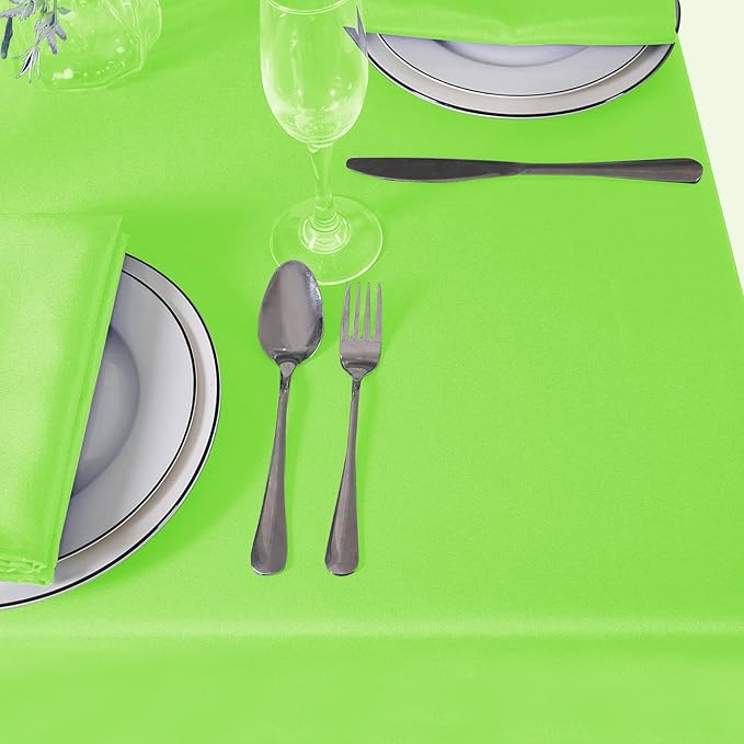 Cupuamon Square Tablecloth 90x90 inch Washable Polyester Fabric Table Cloth for Wedding Party Dining Banquet Decoration(90x90,Apple Green)