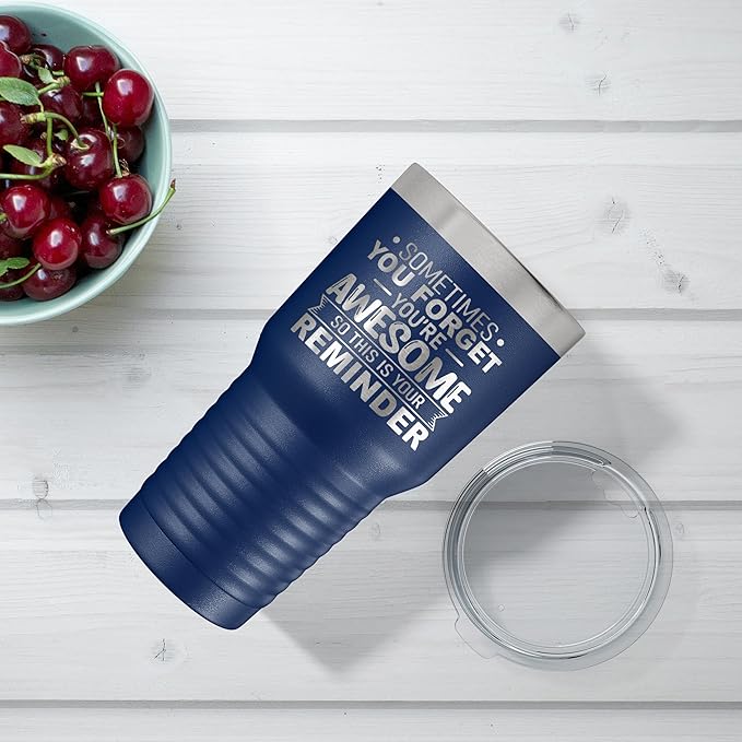 Spotted Dog Company Inspirational Tumbler, Inspirational Gifts for Men Dad Father Wife Sister Women, Birthday For Him Her, You?셱e Awesome Tumbler, Teacher Coworker Gifts 30oz Navy Blue