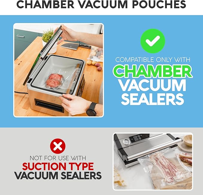 Avid Armor Chamber Vacuum Sealer Bags ??Heavy Duty, BPA-Free, Pre-Cut Chamber Vacuum Bags for Food Preservation, Freezer Storage, Sous Vide and more, 250/Pack (11x10) ??Multi-Use Vacuum Bags