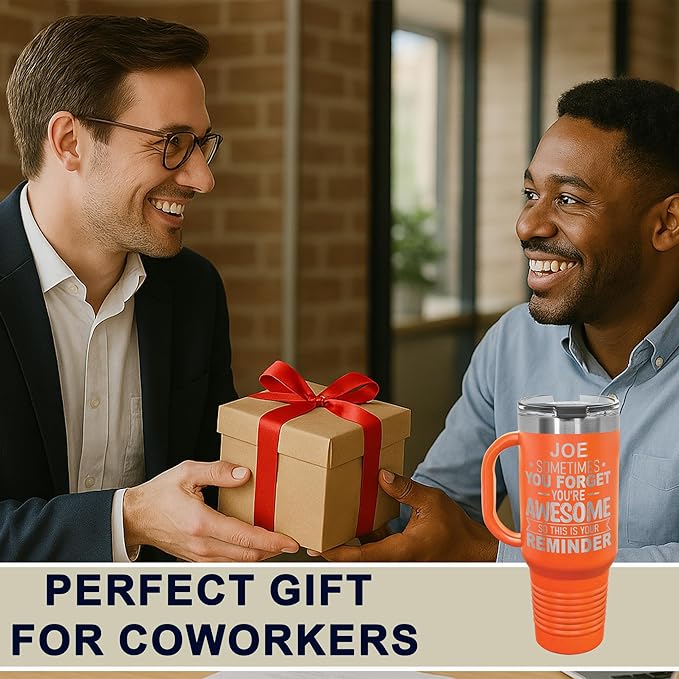 Personalized Inspirational Tumbler, Inspirational Gifts for Men Dad Father Wife Sister Women, Custom Birthday For Him Her, Customized You?셱e Awesome Tumbler, Teacher Coworker Gifts 40oz Orange