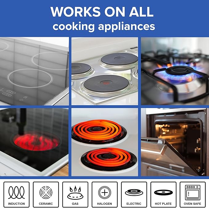 Nuwave Pro-Smart 12??& 8??SS Fry Pan Set, Healthy Duralon Blue Non-Stick Ceramic Coating, Heavy-Duty Tri-Ply Construction, Ergonomic Stay-Cool Handles, Induction-Ready & Works on All Cooktops