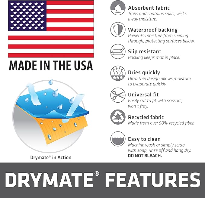 Drymate Premium XL Under Sink Mat, Waterproof Cabinet Protection Mats for Kitchen & Bathroom, Absorbent Shelf Liners, Slip-Resistant, Machine Washable (USA Made)(24?쓝59??(Charcoal)(12-Pack)