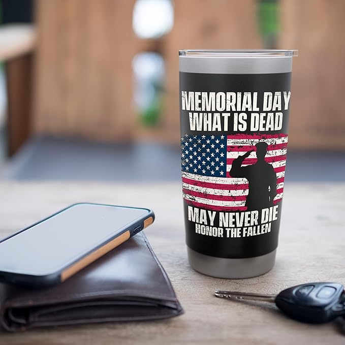 Honor The Fallen - Patriotic America Veterans Memorial Day Stainless Steel Insulated Tumbler