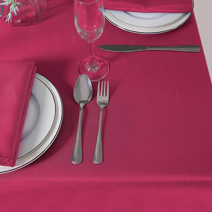 Cupuamon 60 inch Round Tablecloth Washable Polyester Table Cloth Decorative Table Cover for Wedding Party Dining Banquet(60 inch,Burgundy)