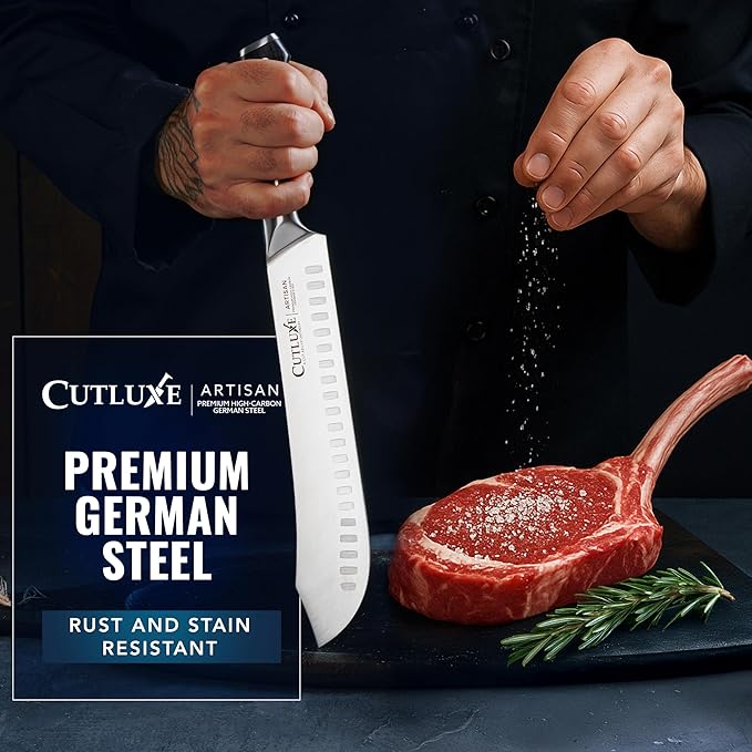 Cutluxe Butcher Knife ??10??Bullnose Carving Knife, Forged High Carbon German Steel ??Full Tang & Razor Sharp ??Ergonomic Handle Design, Grilling Gifts for Men ??Artisan Series