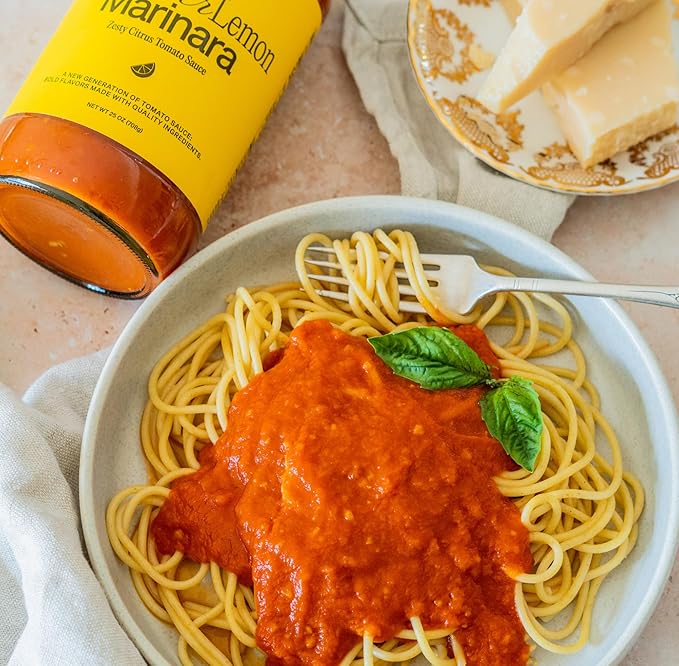 Sauz | Summer Lemon Marinara Pasta Sauce, 25 Oz Jar (2-Pack), Fresh Citrus Zest, Gluten-Free, Non-GMO, Multi-Use Tomato Sauce with Clean Ingredients ??Small Batch Fresh Tomato Sauce