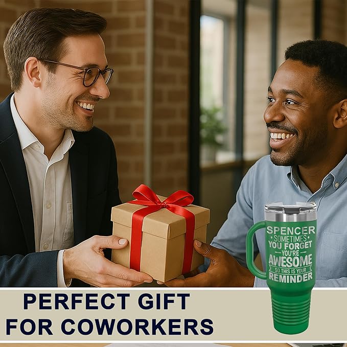 Personalized Inspirational Tumbler, Inspirational Gifts for Men Dad Father Wife Sister Women, Custom Birthday For Him Her, Customized You?셱e Awesome Tumbler, Teacher Coworker Gifts 40oz Green