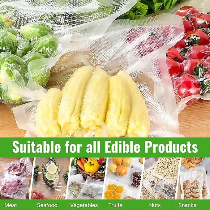 Vacuum Sealer Bags Rolls for Food Storage | 6 Pack, Includes 3 Rolls 11 x 20 ft and 3 Rolls 8 x 20 ft, BPA-Free, Extra Thick, Freezer Safe, Leakproof, Airtight Seal | Perfect for Meal Prep & Sous Vide