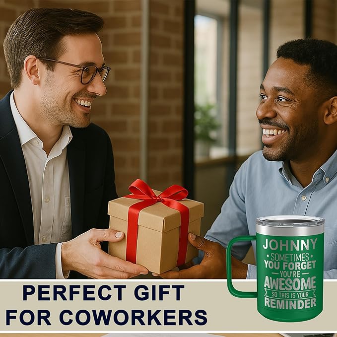 Personalized Inspirational Travel Coffee Mug, Inspirational Gifts for Men Dad Wife Sister Women, Custom Birthday For Him Her, Customized You?셱e Awesome Tumbler, Teacher Coworker Gifts 15oz Green
