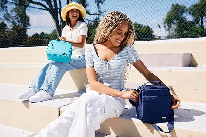 PackIt Freezable Classic Lunch Box, City Charcoal, Built with EcoFreeze짰 Technology, Collapsible, Reusable, Zip Closure With Front Pocket and Buckle Handle, For Work Lunch