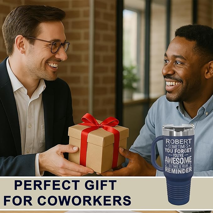 Personalized Inspirational Tumbler, Inspirational Gifts for Men Dad Father Wife Sister Women, Custom Birthday For Him Her, Customized You?셱e Awesome Tumbler, Teacher Coworker Gifts 40oz Navy Blue