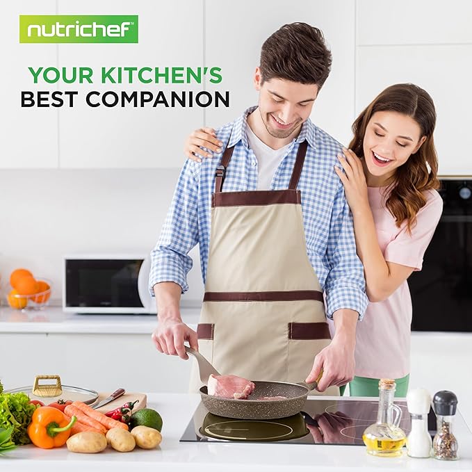 NutriChef 22?멠iece Non?멣tick Ceramic Pots and Pans Set ??For All Cooktops Including Induction ??PTFE & PFAS Free, Includes Bakeware & Utensils