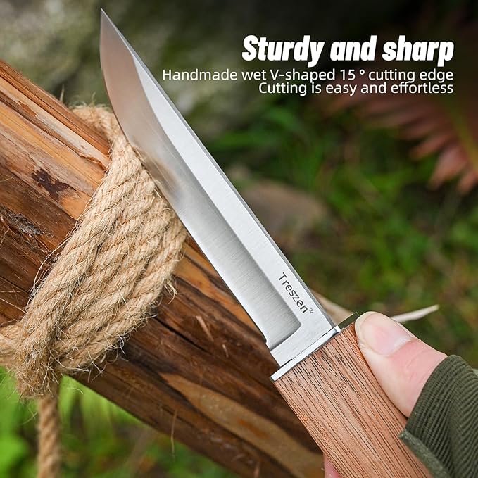 Treszen Double Knife Set, Flexible Cooking Knife for Peeling, Slicing, Trimming, etc., Precision Close Knife, High Carbon Stainless Steel Blades, Kitchen Knives, Yellow